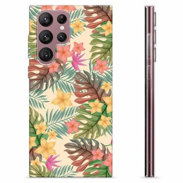 Samsung Galaxy S22 Ultra 5G TPU Cover - Lyserøde Blomster