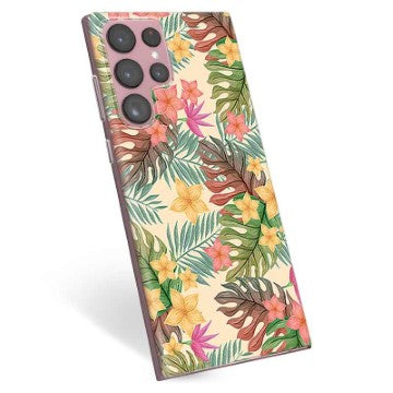 Samsung Galaxy S22 Ultra 5G TPU Cover - Lyserøde Blomster