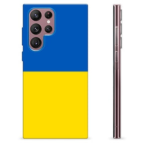 Samsung Galaxy S22 Ultra 5G TPU Cover Ukrainsk Flag - Gul og lyseblå