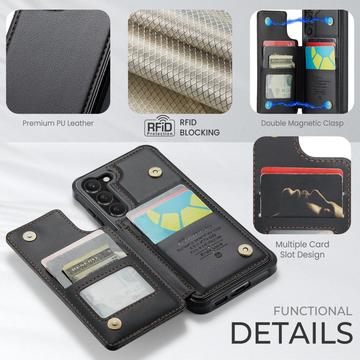 Samsung Galaxy S22+ 5G Caseme C22-etui RFID-kortpung - Sort