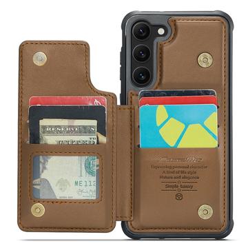 Samsung Galaxy S22+ 5G Caseme C22-etui RFID-kortpung - Brun