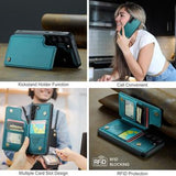 Samsung Galaxy S22+ 5G Caseme C22-etui RFID-kortpung - Grøn