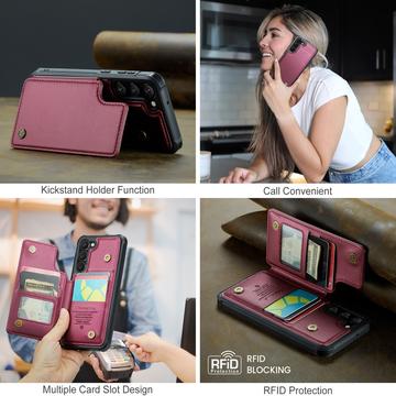 Samsung Galaxy S22+ 5G Caseme C22-etui RFID-kortpung - Rød