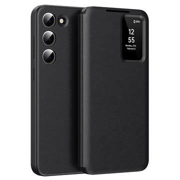 Samsung Galaxy S22+ 5G Smart Clear View Flip etui med kortplads - Sort