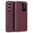 Samsung Galaxy S22+ 5G Smart Clear View Flip etui med kortplads - Vinrød