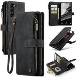 Samsung Galaxy S23 5G Caseme 2-i-1 Multifunktionel Pung - Sort