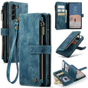Samsung Galaxy S23 5G Caseme 2-i-1 Multifunktionel Pung - Blå