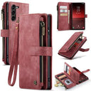 Samsung Galaxy S23 5G Caseme 2-i-1 Multifunktionel Pung - Rød