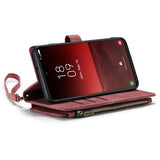 Samsung Galaxy S23 5G Caseme 2-i-1 Multifunktionel Pung - Rød
