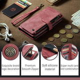 Samsung Galaxy S23 5G Caseme 2-i-1 Multifunktionel Pung - Rød