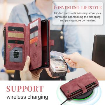 Samsung Galaxy S23 5G Caseme 2-i-1 Multifunktionel Pung - Rød