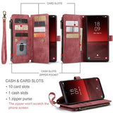 Samsung Galaxy S23 5G Caseme 2-i-1 Multifunktionel Pung - Rød