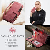 Samsung Galaxy S23 5G Caseme 2-i-1 Multifunktionel Pung - Rød