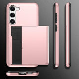 Samsung Galaxy S23 5G Hybrid Cover med Glidende Kortslot - Army Grøn