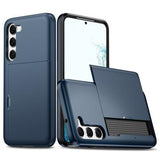 Samsung Galaxy S23 5G Hybrid Cover med Glidende Kortslot - Mørkeblå