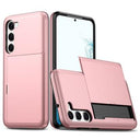Samsung Galaxy S23 5G Hybrid Cover med Glidende Kortslot - Rødguld