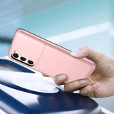 Samsung Galaxy S23 5G Hybrid Cover med Glidende Kortslot - Rødguld