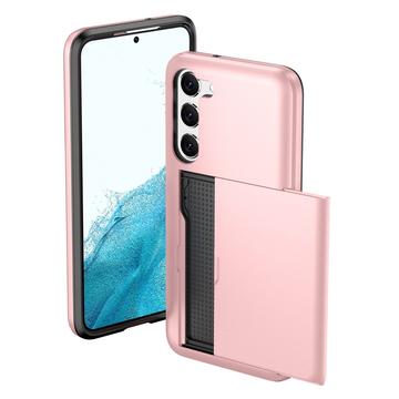 Samsung Galaxy S23 5G Hybrid Cover med Glidende Kortslot - Rødguld