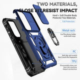 Samsung Galaxy S23 5G Roterende Ring Hybrid Cover med Kameraskjold - Blå