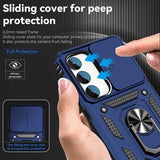 Samsung Galaxy S23 5G Roterende Ring Hybrid Cover med Kameraskjold - Blå