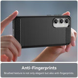 Samsung Galaxy S23 FE Børstet TPU Cover - Karbonfiber - Sort
