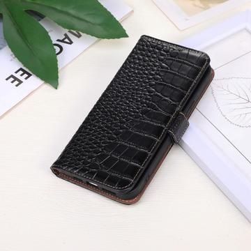 Samsung Galaxy S23 FE Crocodile Series Læderpung med RFID - Sort