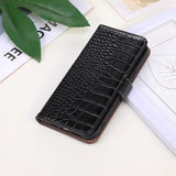 Samsung Galaxy S23 FE Crocodile Series Læderpung med RFID - Sort