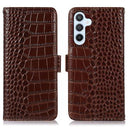 Samsung Galaxy S23 FE Crocodile Series Læderpung med RFID - Brun