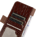 Samsung Galaxy S23 FE Crocodile Series Læderpung med RFID - Brun