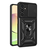 Samsung Galaxy S23 FE Roterende Ring Hybrid Cover med Kameraskjold - Sort