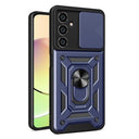 Samsung Galaxy S23 FE Roterende Ring Hybrid Cover med Kameraskjold - Blå