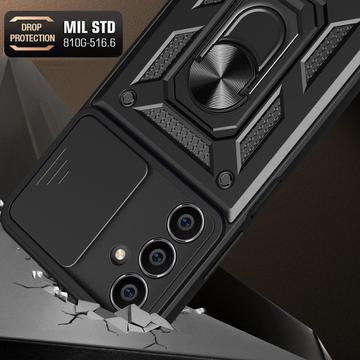 Samsung Galaxy S23 FE Roterende Ring Hybrid Cover med Kameraskjold - Blå