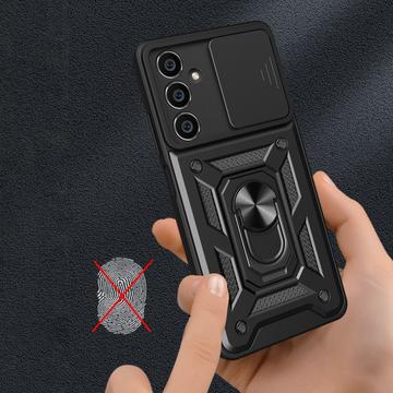 Samsung Galaxy S23 FE Roterende Ring Hybrid Cover med Kameraskjold - Blå