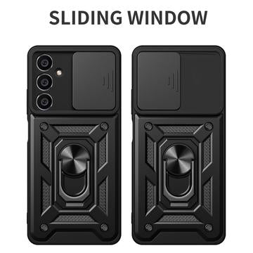 Samsung Galaxy S23 FE Roterende Ring Hybrid Cover med Kameraskjold - Blå