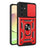 Samsung Galaxy S23 FE Roterende Ring Hybrid Cover med Kameraskjold - Rød