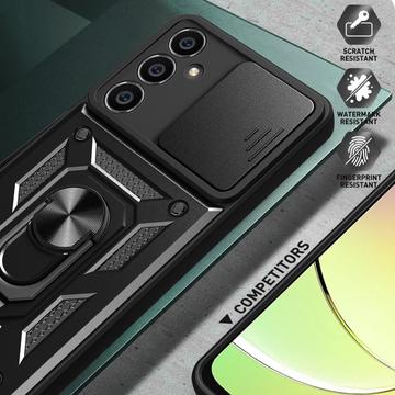 Samsung Galaxy S23 FE Roterende Ring Hybrid Cover med Kameraskjold - Rød