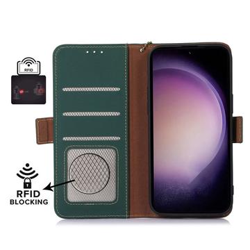 Samsung Galaxy S23 FE Læderpung med RFID - Grøn