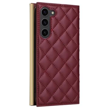 Samsung Galaxy S23 Luksus Vatteret Pung - Vinrød
