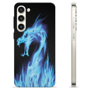 Samsung Galaxy S23+ 5G TPU Cover - Blå Ild Drage