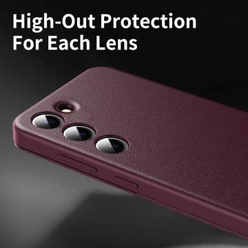 Samsung Galaxy S23 Smart Clear View Flip etui med kortplads - Vinrød
