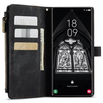 Samsung Galaxy S23 Ultra 5G Caseme 2-i-1 Multifunktionel Pung - Sort