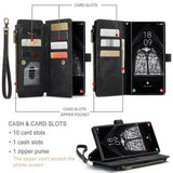 Samsung Galaxy S23 Ultra 5G Caseme 2-i-1 Multifunktionel Pung - Sort