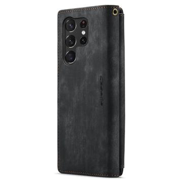 Samsung Galaxy S23 Ultra 5G Caseme 2-i-1 Multifunktionel Pung - Sort