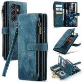 Samsung Galaxy S23 Ultra 5G Caseme 2-i-1 Multifunktionel Pung - Blå
