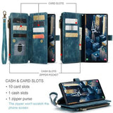 Samsung Galaxy S23 Ultra 5G Caseme 2-i-1 Multifunktionel Pung - Blå