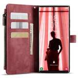 Samsung Galaxy S23 Ultra 5G Caseme 2-i-1 Multifunktionel Pung - Rød