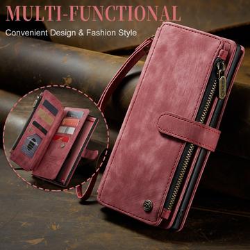 Samsung Galaxy S23 Ultra 5G Caseme 2-i-1 Multifunktionel Pung - Rød