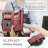 Samsung Galaxy S23 Ultra 5G Caseme 2-i-1 Multifunktionel Pung - Rød