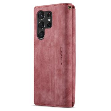 Samsung Galaxy S23 Ultra 5G Caseme 2-i-1 Multifunktionel Pung - Rød
