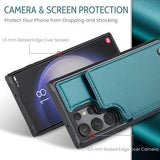 Samsung Galaxy S23 Ultra 5G Caseme C22-etui RFID-kortpung - Grøn